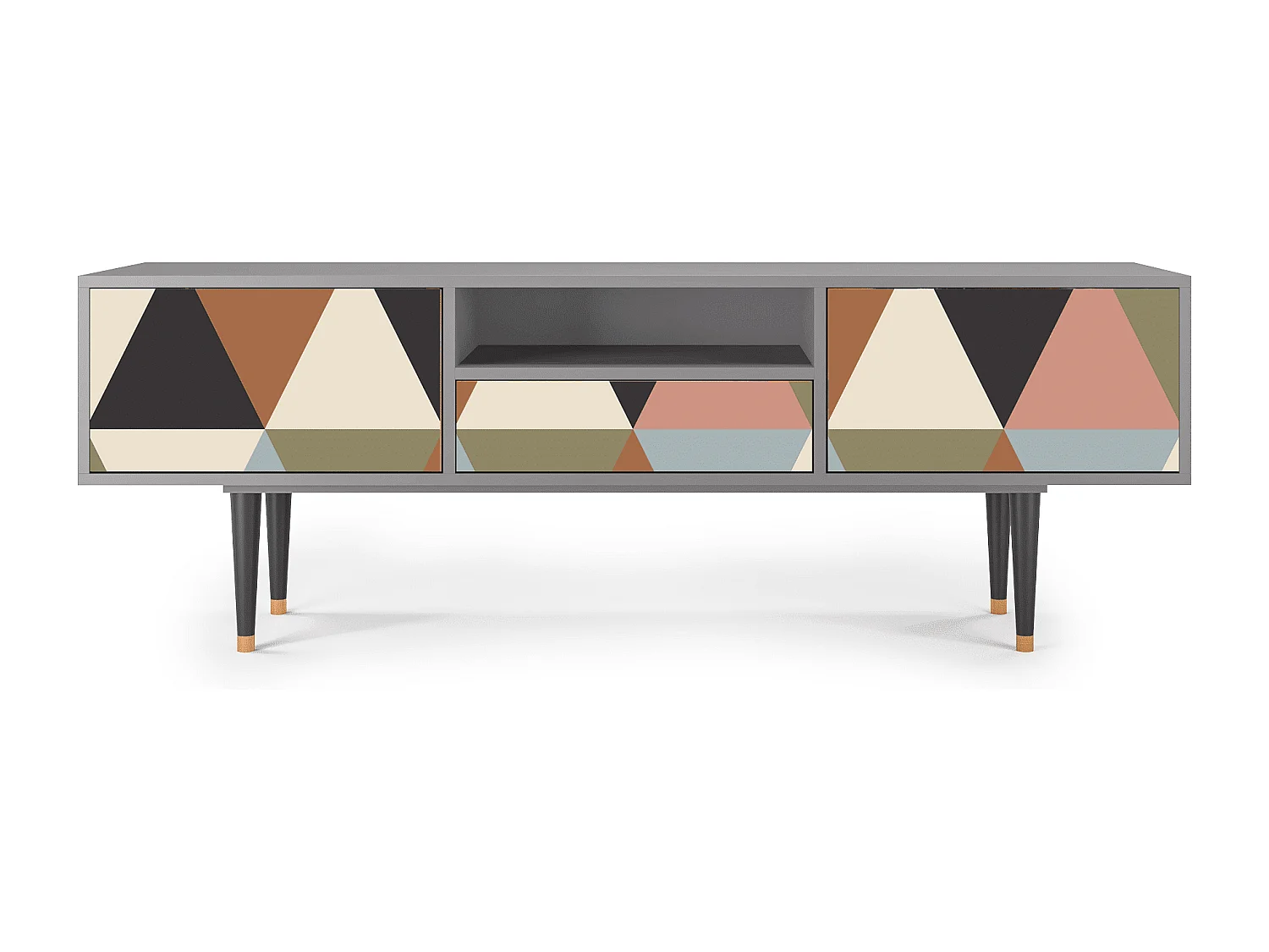 Meuble TV - 170х59х41 cm - T6 - Royal Triangles, Gris