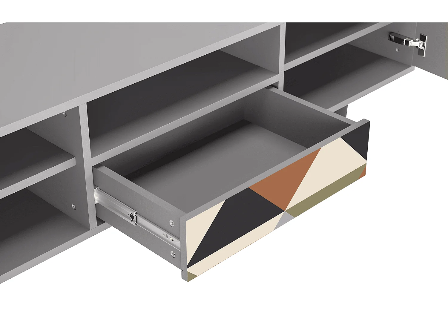 Meuble TV - 170х59х41 cm - T6 - Royal Triangles, Gris