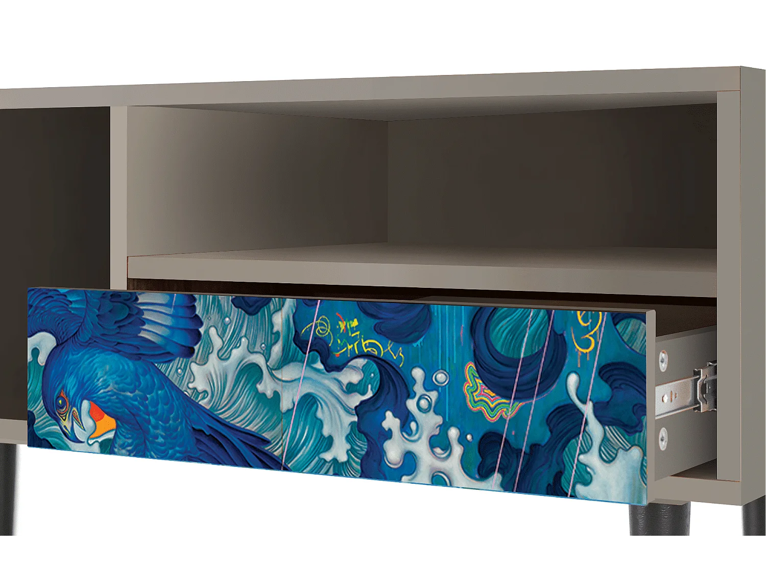 Meuble TV - 115х59х48 cm - T3 - The Girl - James Jean, Sable