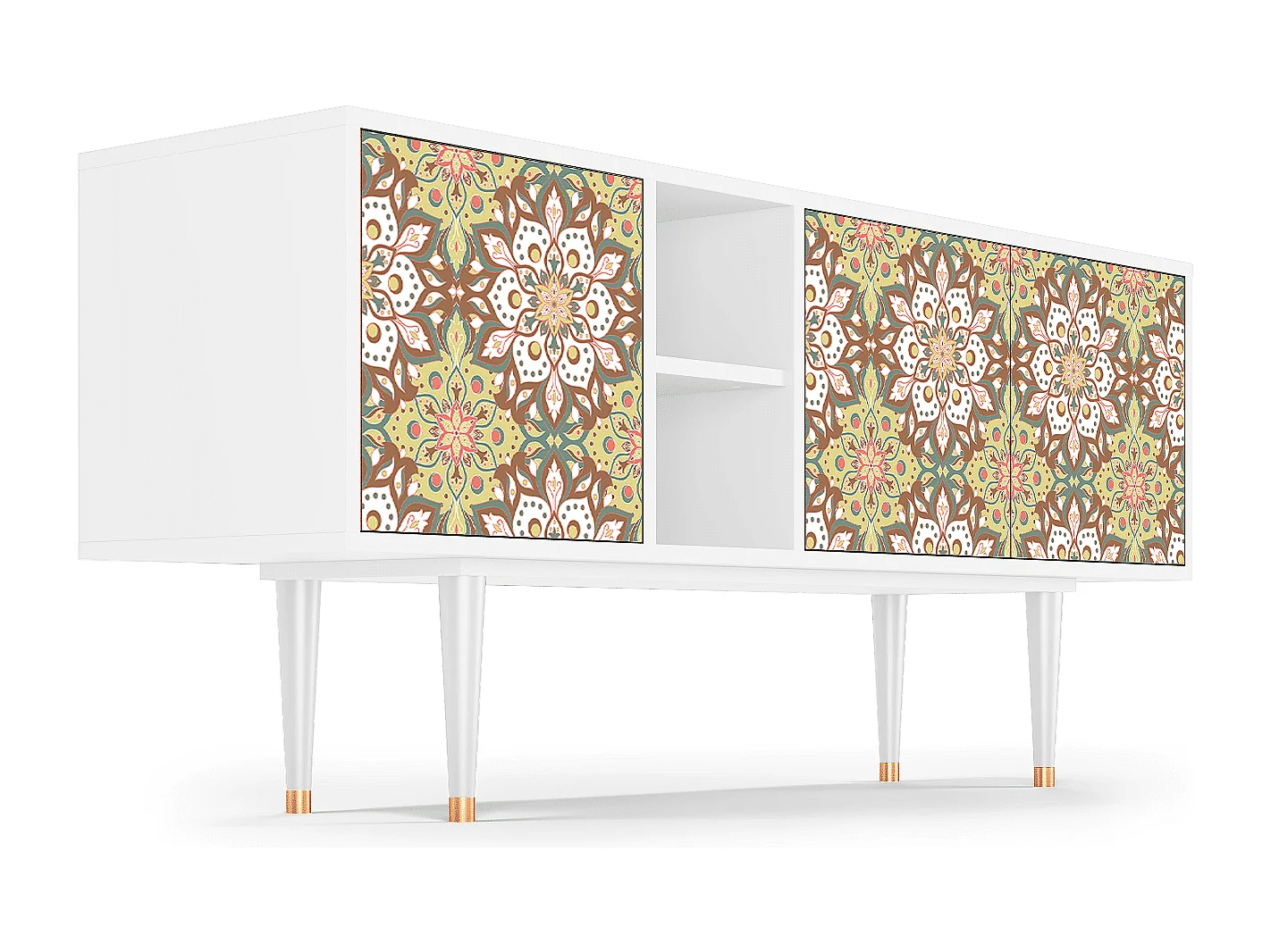 Meuble TV - 150х69х41 cm - T5 - Chinese Tea, Blanc