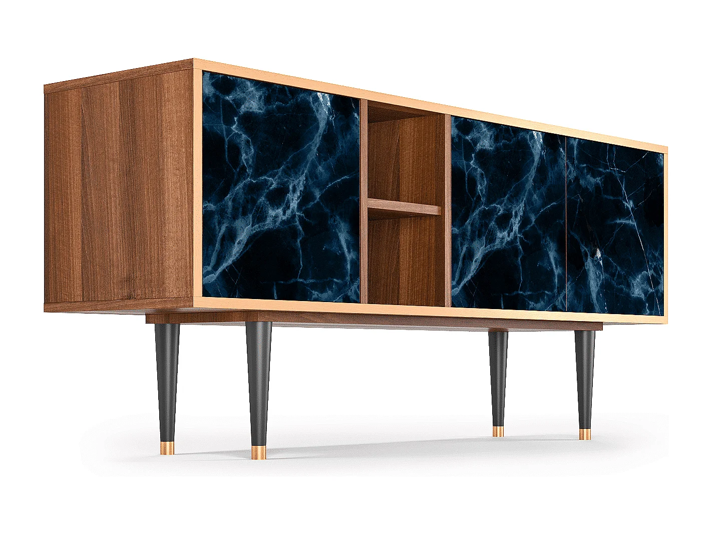 TV-Möbel - 150х69х41 cm - T5 - Deep Ocean, Walnuss