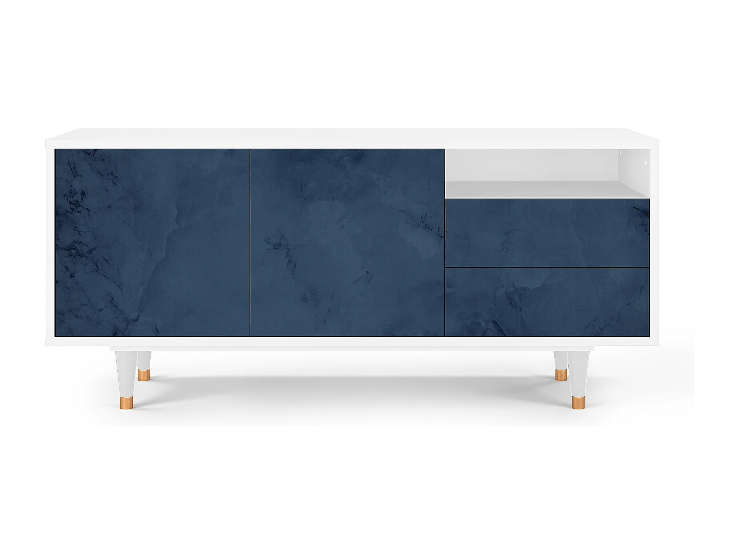 Mueble de TV - 125х56х41 cm - T7 - Endless Galaxi, Blanco