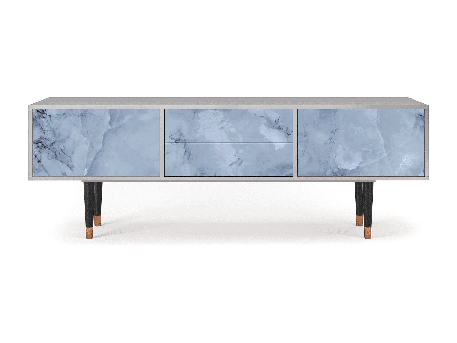 Szafka RTV - 170х59х48 cm - T4 - Feather Ice, Szary