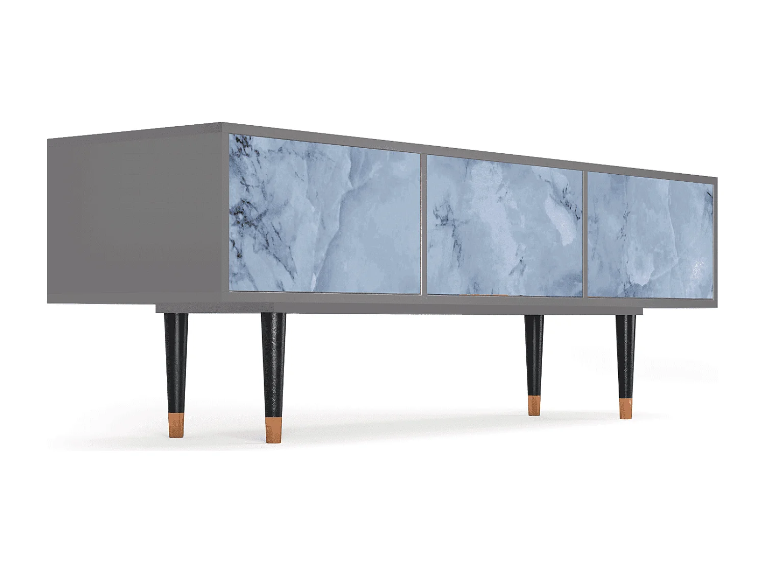 Szafka RTV - 170х59х48 cm - T4 - Feather Ice, Szary