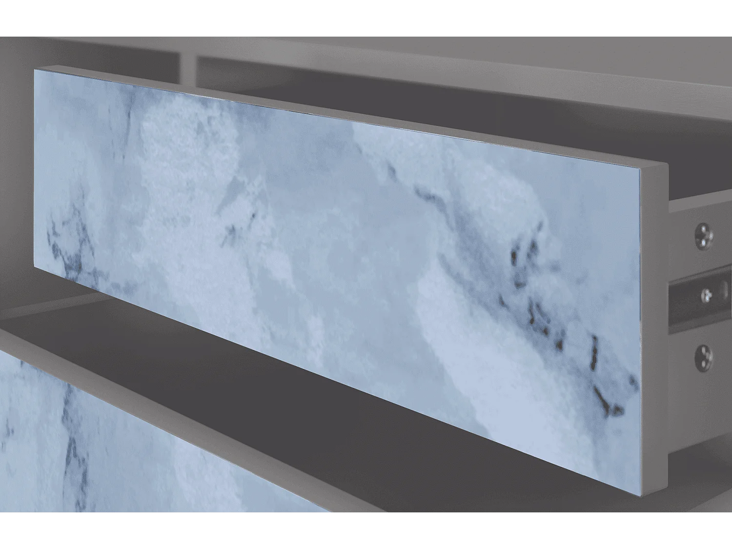 Szafka RTV - 170х59х48 cm - T4 - Feather Ice, Szary