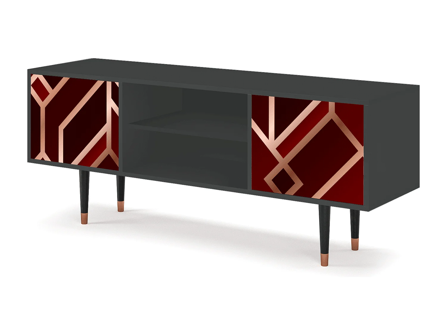 Mobile TV - 170х69х48 cm - T2 - Velvet 1920's, Antracite