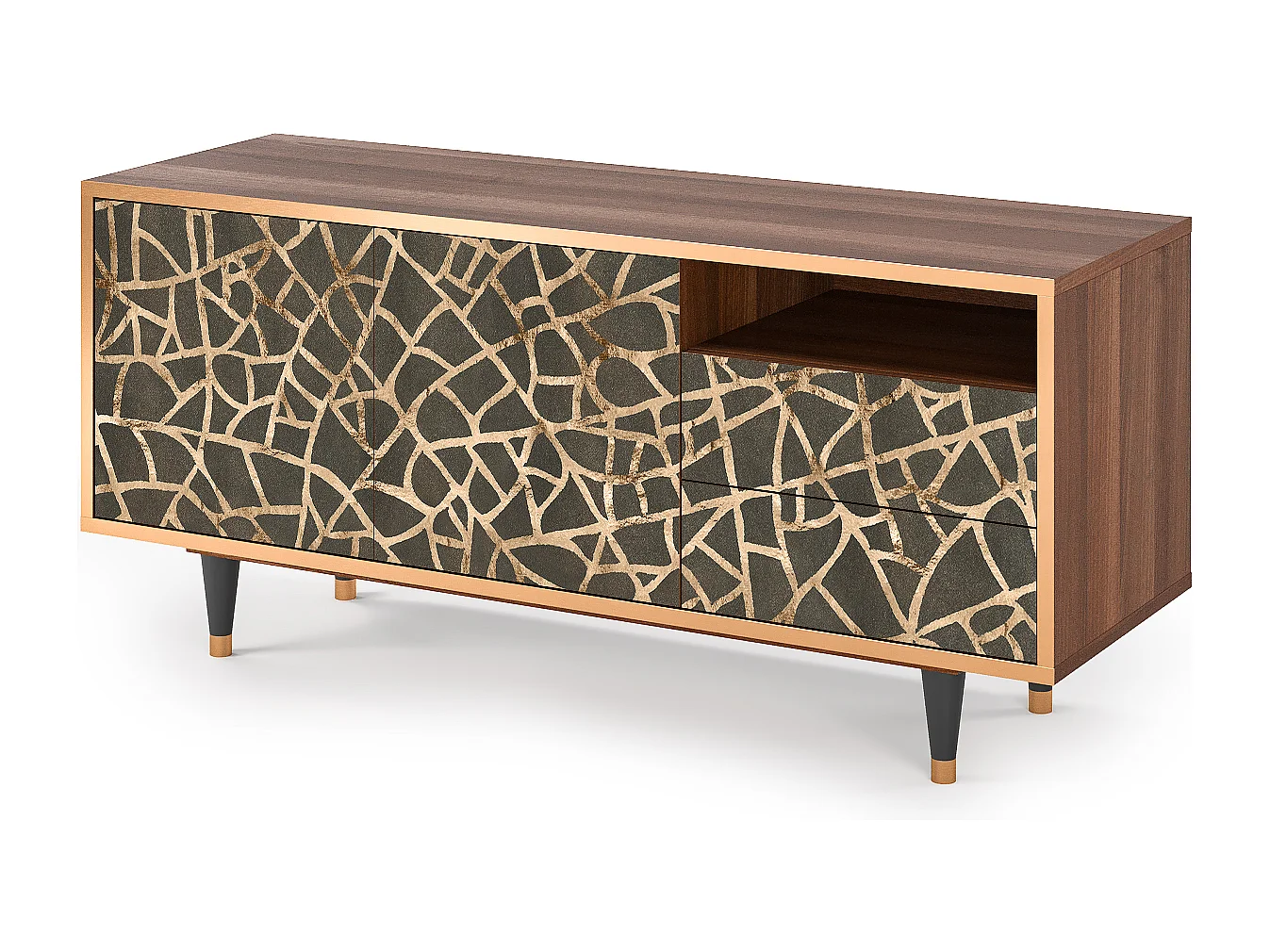 Mueble de TV - 125х56х41 cm - T7 - Enlarged Leaf, Nogal