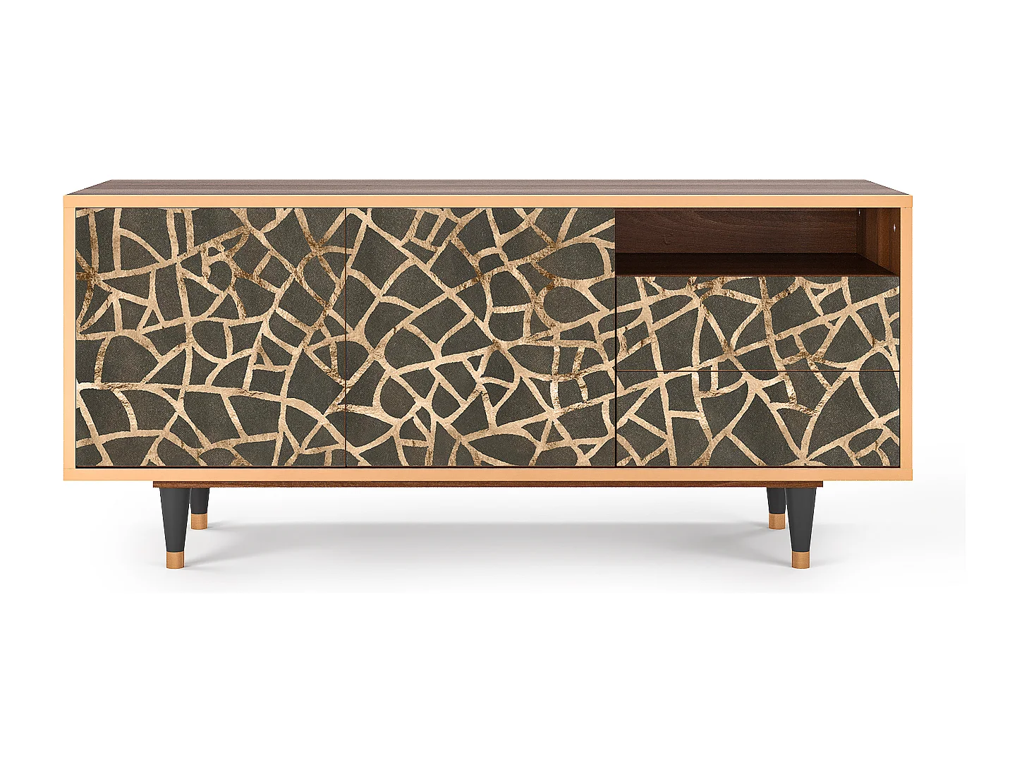 TV-meubel - 125х56х41 cm - T7 - Enlarged Leaf, Walnoot