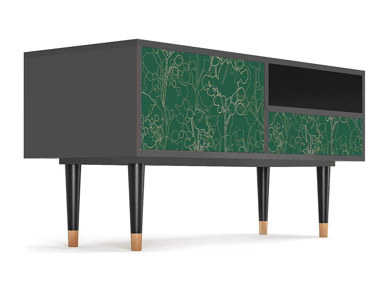 Mueble de TV - 115х59х48 cm - T3 - Emerald Forest, Antracite
