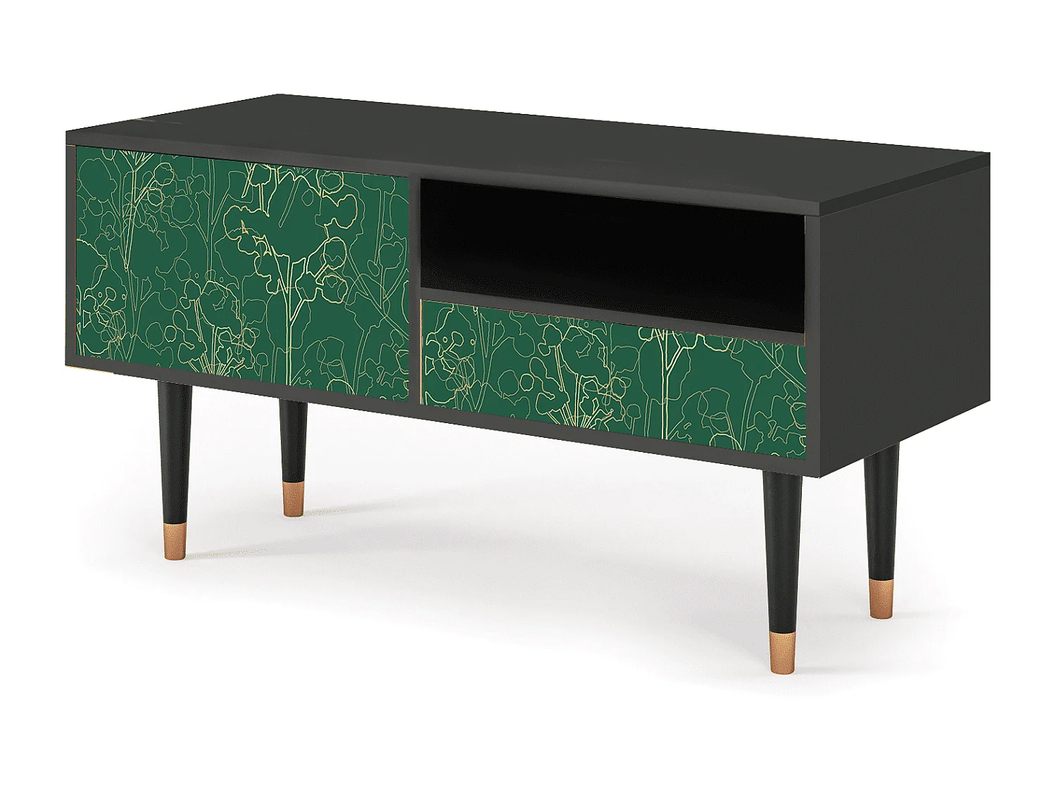 Mueble de TV - 115х59х48 cm - T3 - Emerald Forest, Antracite