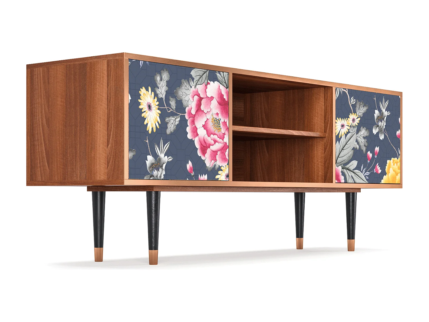 Meuble TV - 170х69х48 cm - T2 - Dark Flower Bed, Noyer