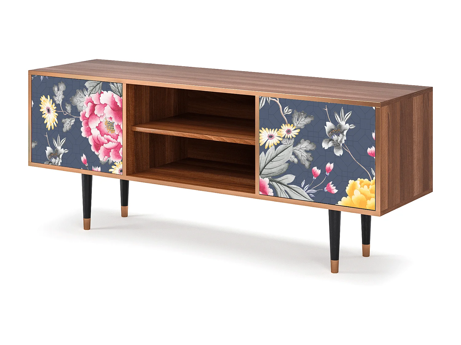 Meuble TV - 170х69х48 cm - T2 - Dark Flower Bed, Noyer