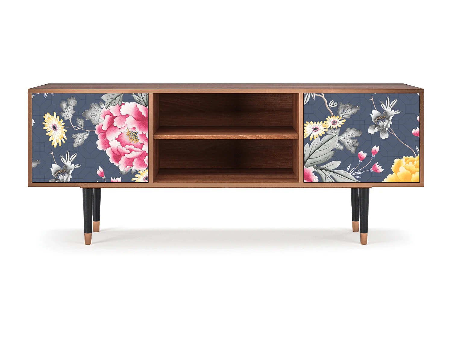 Szafka RTV - 170х69х48 cm - T2 - Dark Flower Bed, Orzech