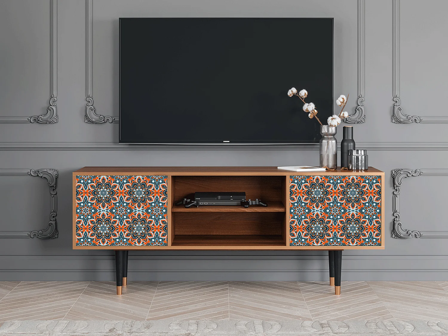 Meuble TV - 170х69х48 cm - T2 - Fire Beetle, Noyer