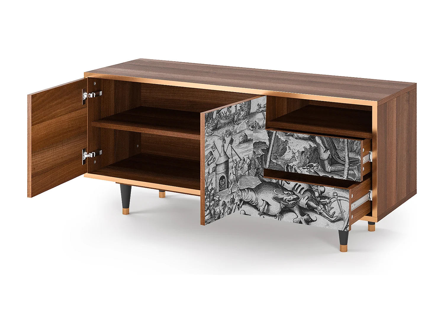 Meuble TV - 125х56х41 cm - T7 - The Temptation, Noyer