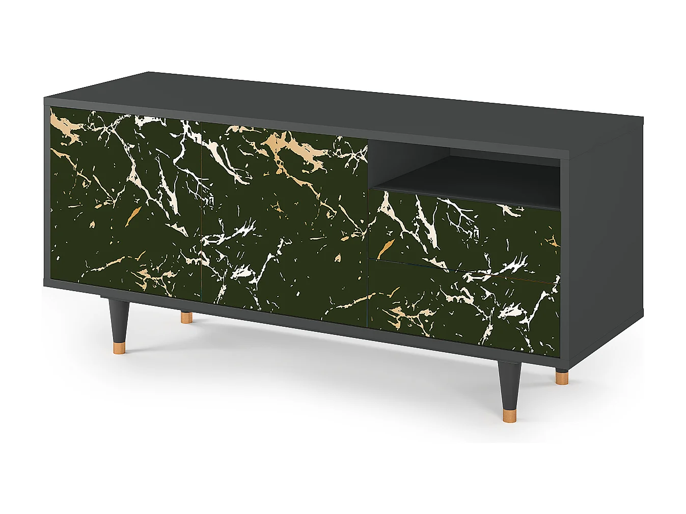 Meuble TV - 125х56х41 cm - T7 - Amazon Forest, Anthracite