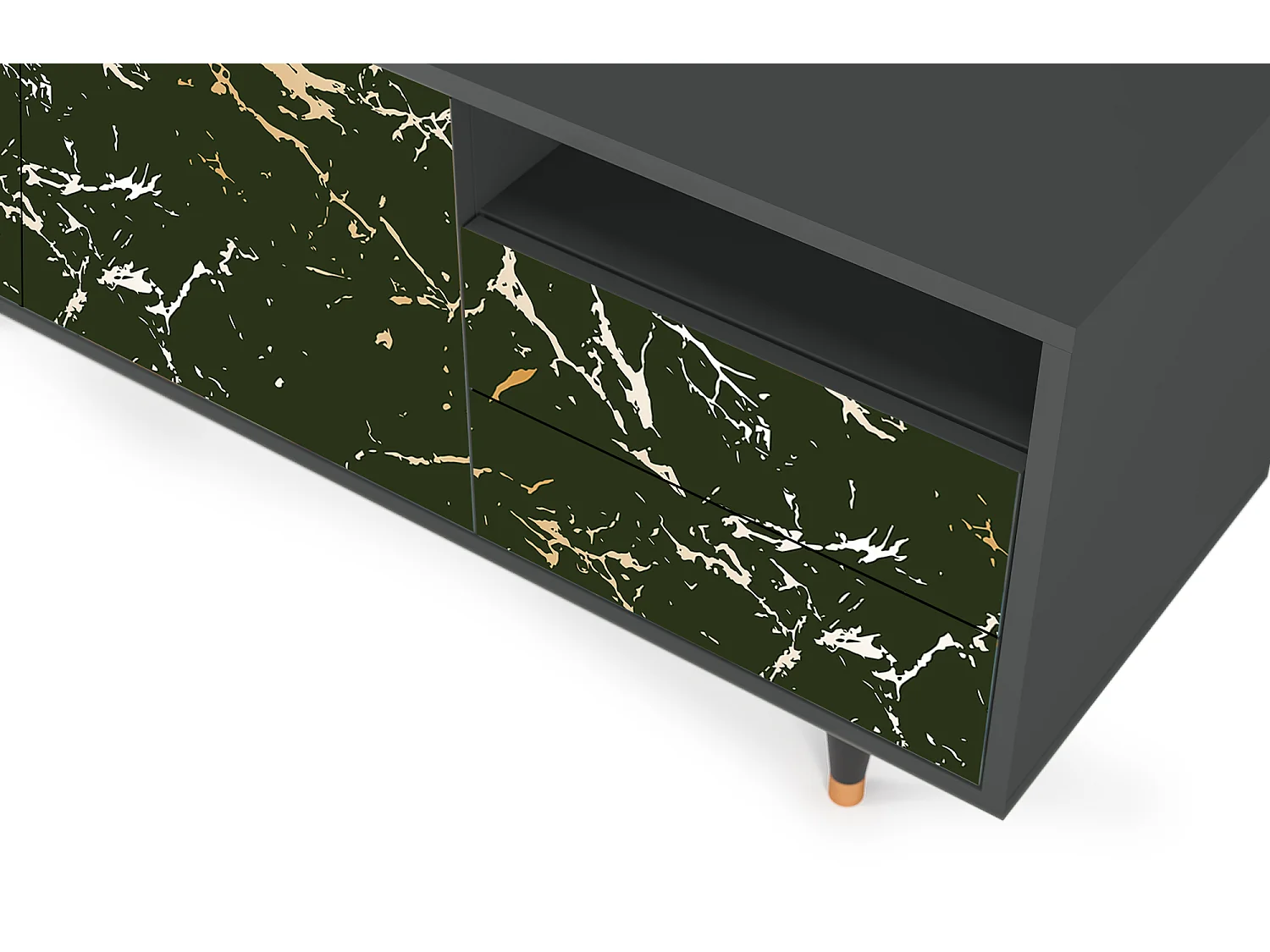 Meuble TV - 125х56х41 cm - T7 - Amazon Forest, Anthracite