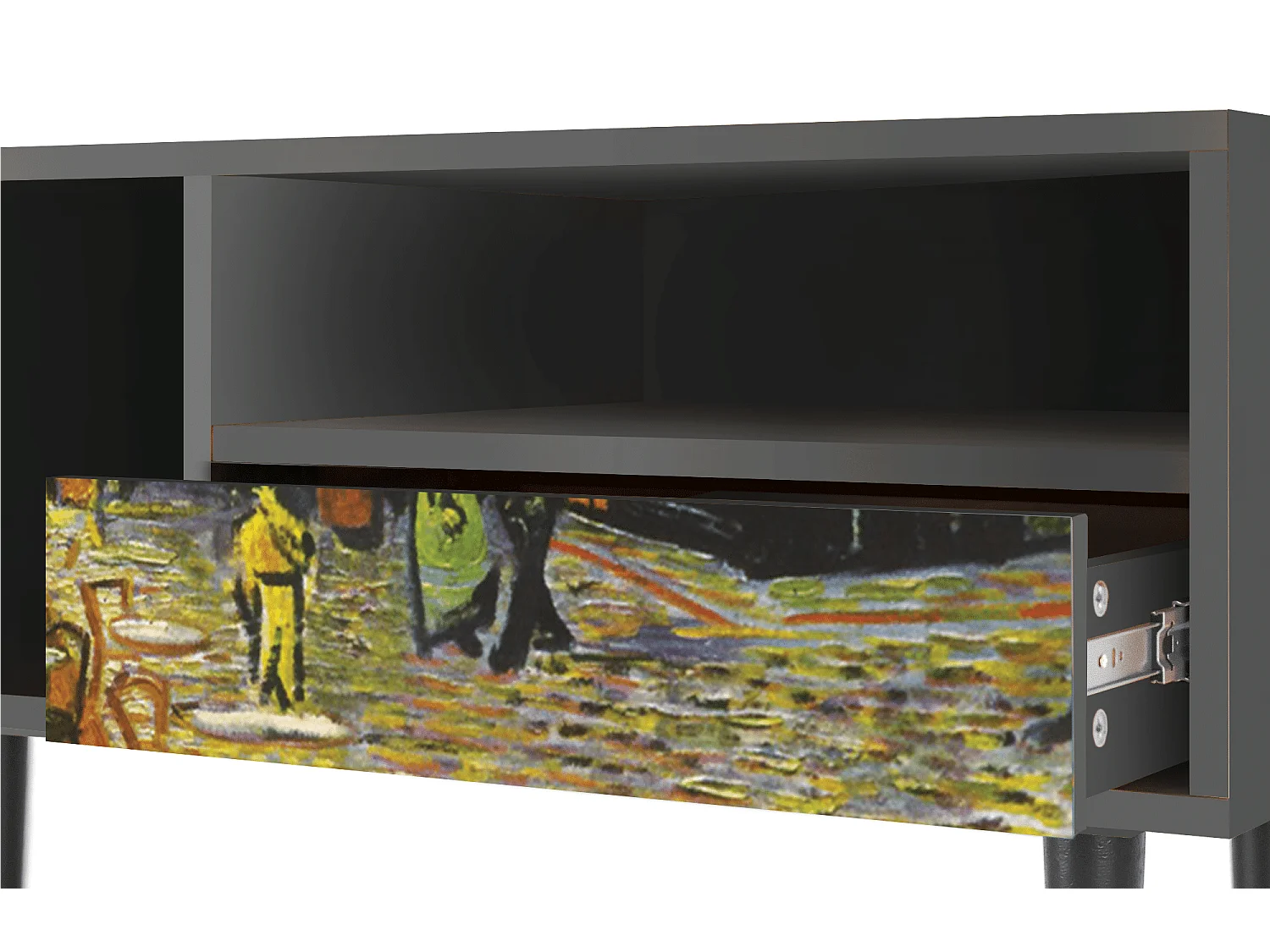 Meuble TV - 115х59х48 cm - T3 - Café Terrace at Night, Anthracite