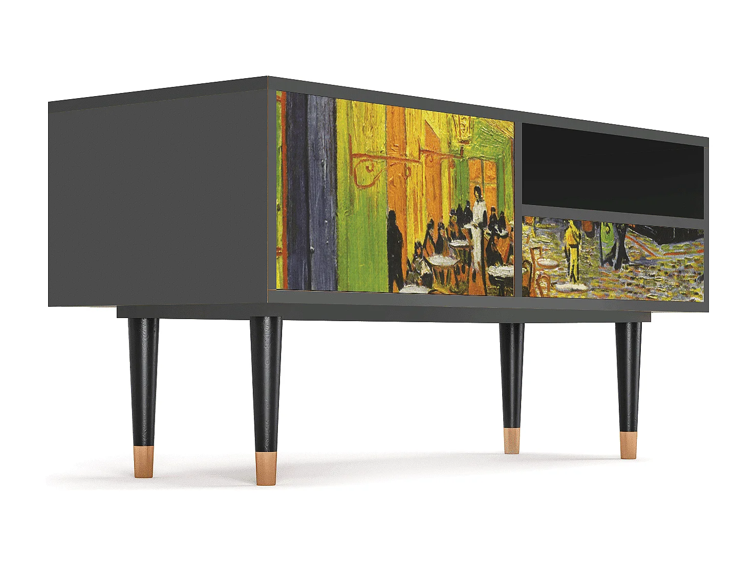 Meuble TV - 115х59х48 cm - T3 - Café Terrace at Night, Anthracite