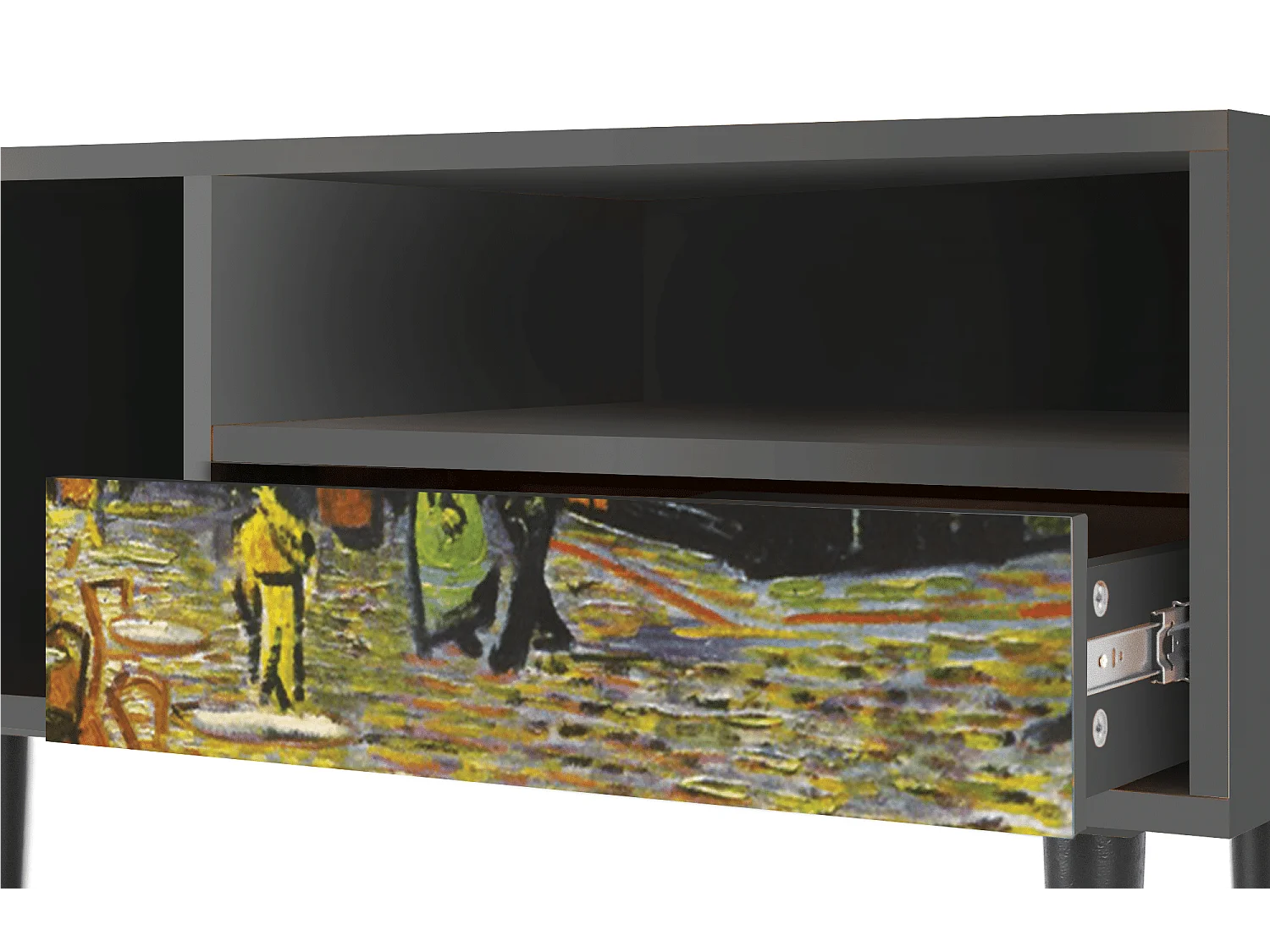 Meuble TV - 115х59х48 cm - T3 - Café Terrace at Night, Anthracite