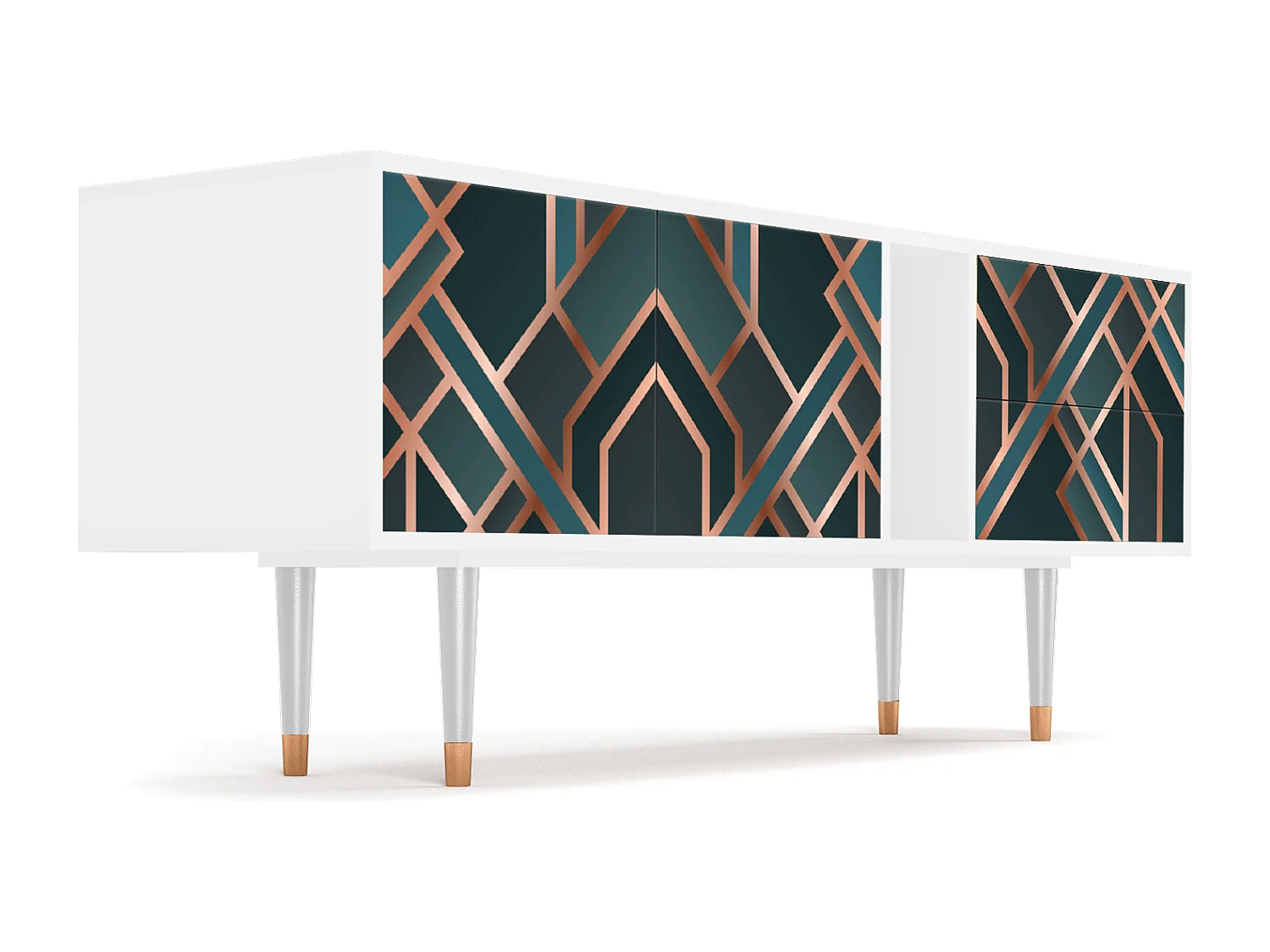 Meuble TV - 170х69х48 cm - T1 - Bronze Crossroad, Blanc