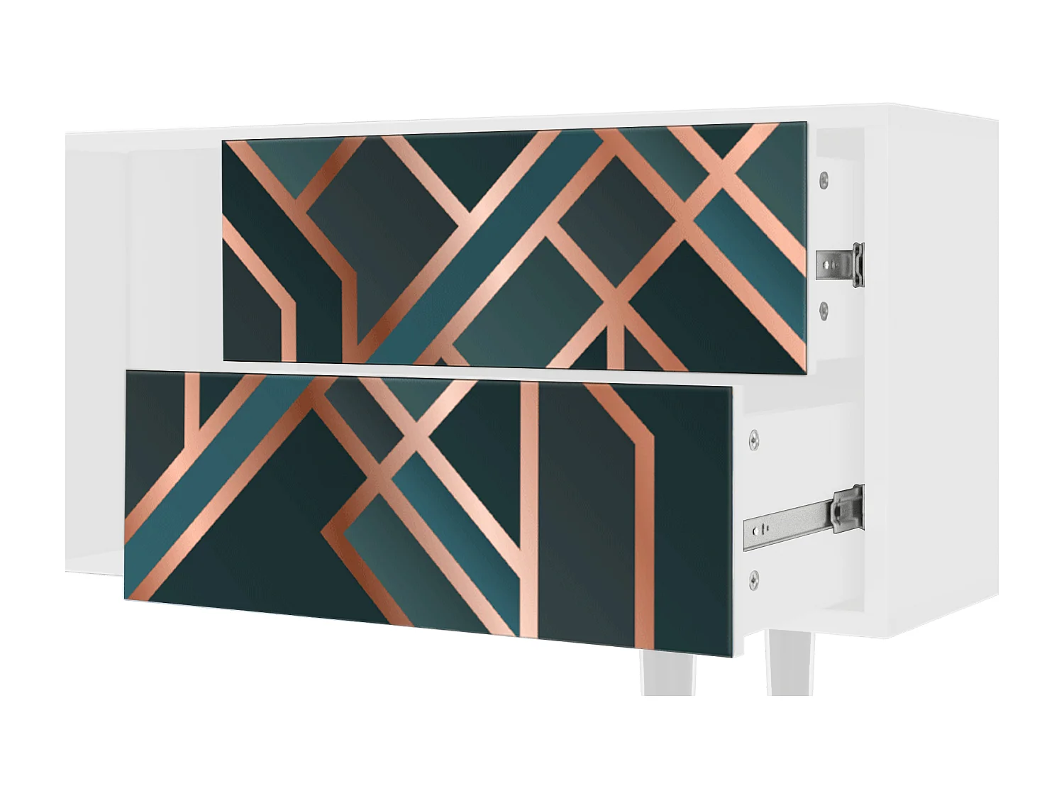 Meuble TV - 170х69х48 cm - T1 - Bronze Crossroad, Blanc