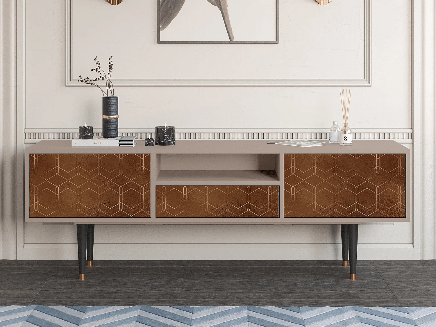 Mobile TV - 170х59х41 cm - T6 - Chocolate Bar, Latte