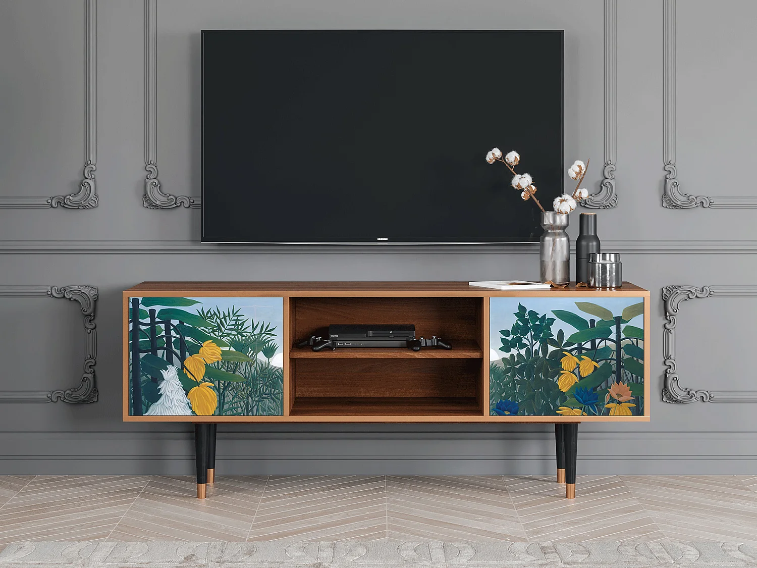 TV-Möbel - 170х69х48 cm - T2 - The Repast of the Lion, Walnuss