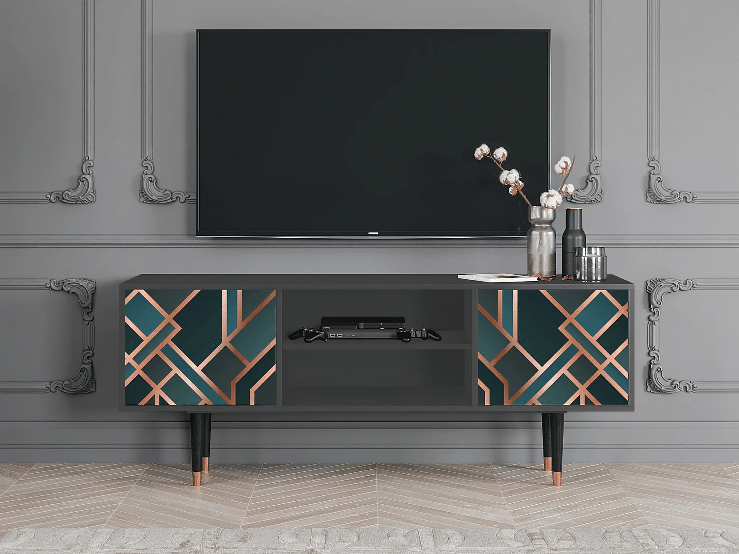 TV-meubel - 170х69х48 cm - T2 - Bronze Crossroad, Antraciet