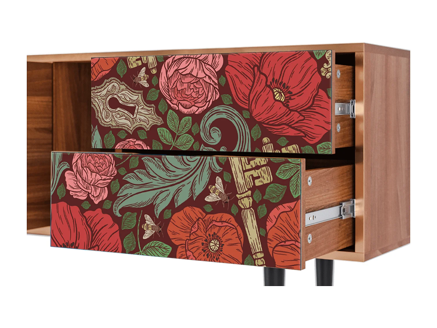 Meuble TV - 170х69х48 cm - T1 - Poppy Garden, Noyer