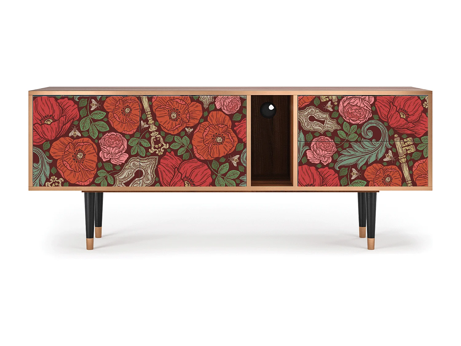 TV-meubel - 170х69х48 cm - T1 - Poppy Garden, Walnoot