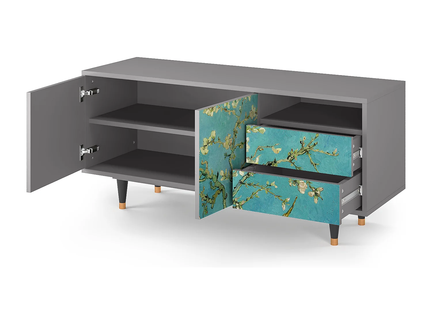 Meuble TV - 125х56х41 cm - T7 - Almond Blossom, Gris