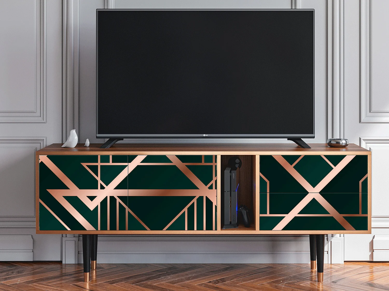 Meuble TV - 170х69х48 cm - T1 - Emerald Gatsby, Noyer