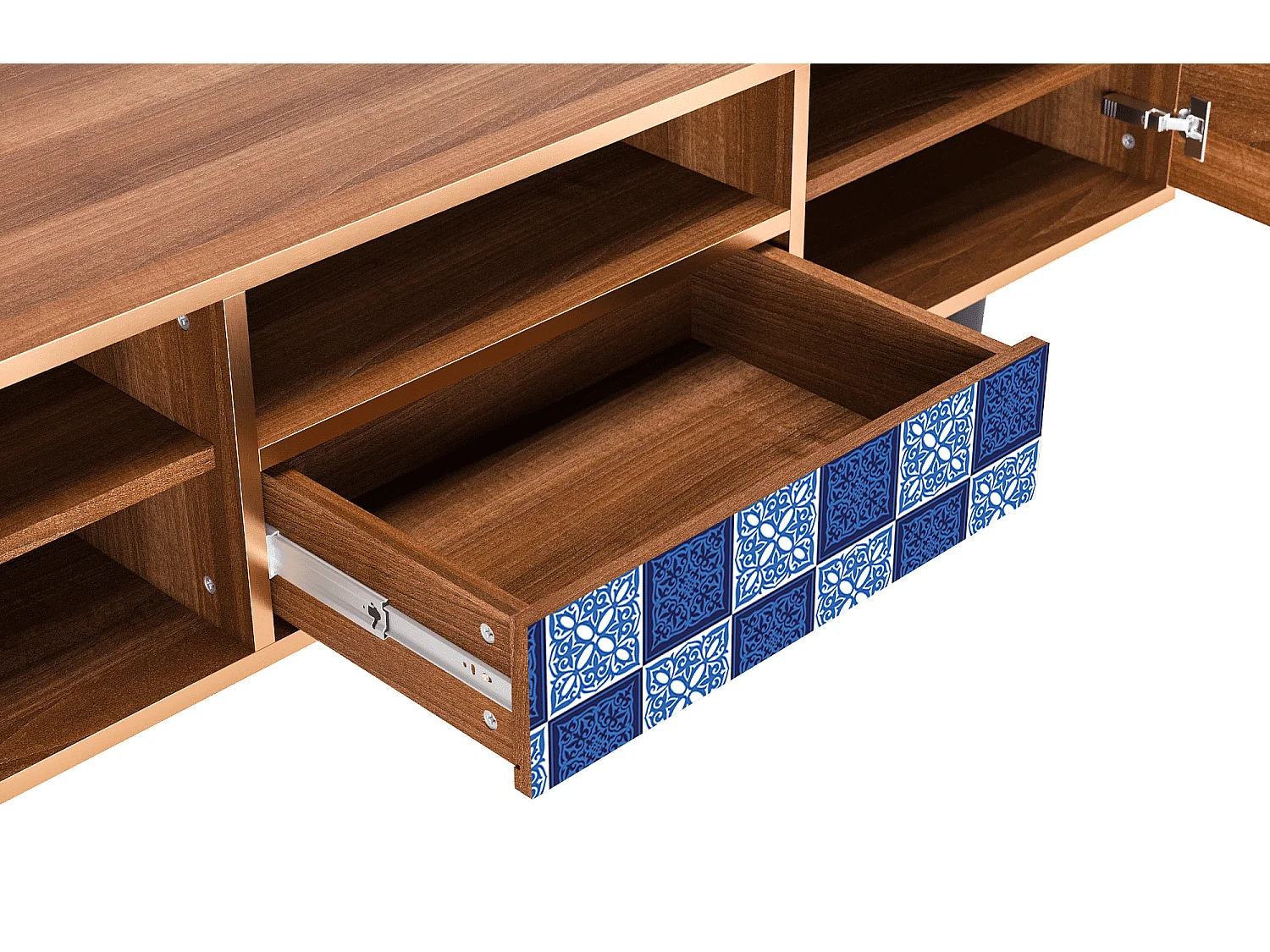 Meuble TV - 170х59х41 cm - T6 - Light Path, Noyer