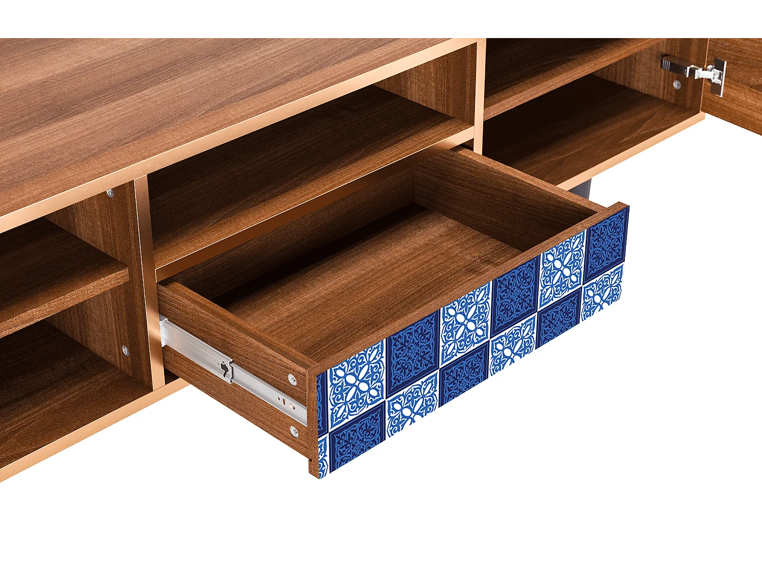 Meuble TV - 170х59х41 cm - T6 - Light Path, Noyer