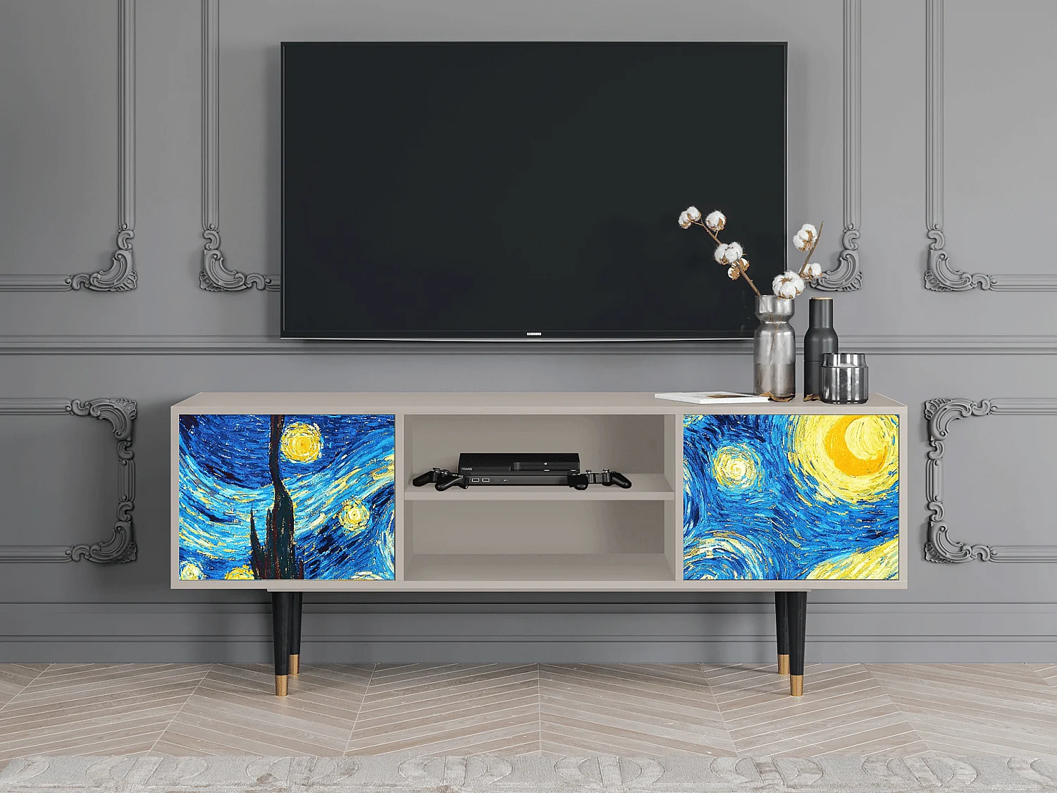 Mobile TV - 170х69х48 cm - T2 - The Starry Night  , Sabbia
