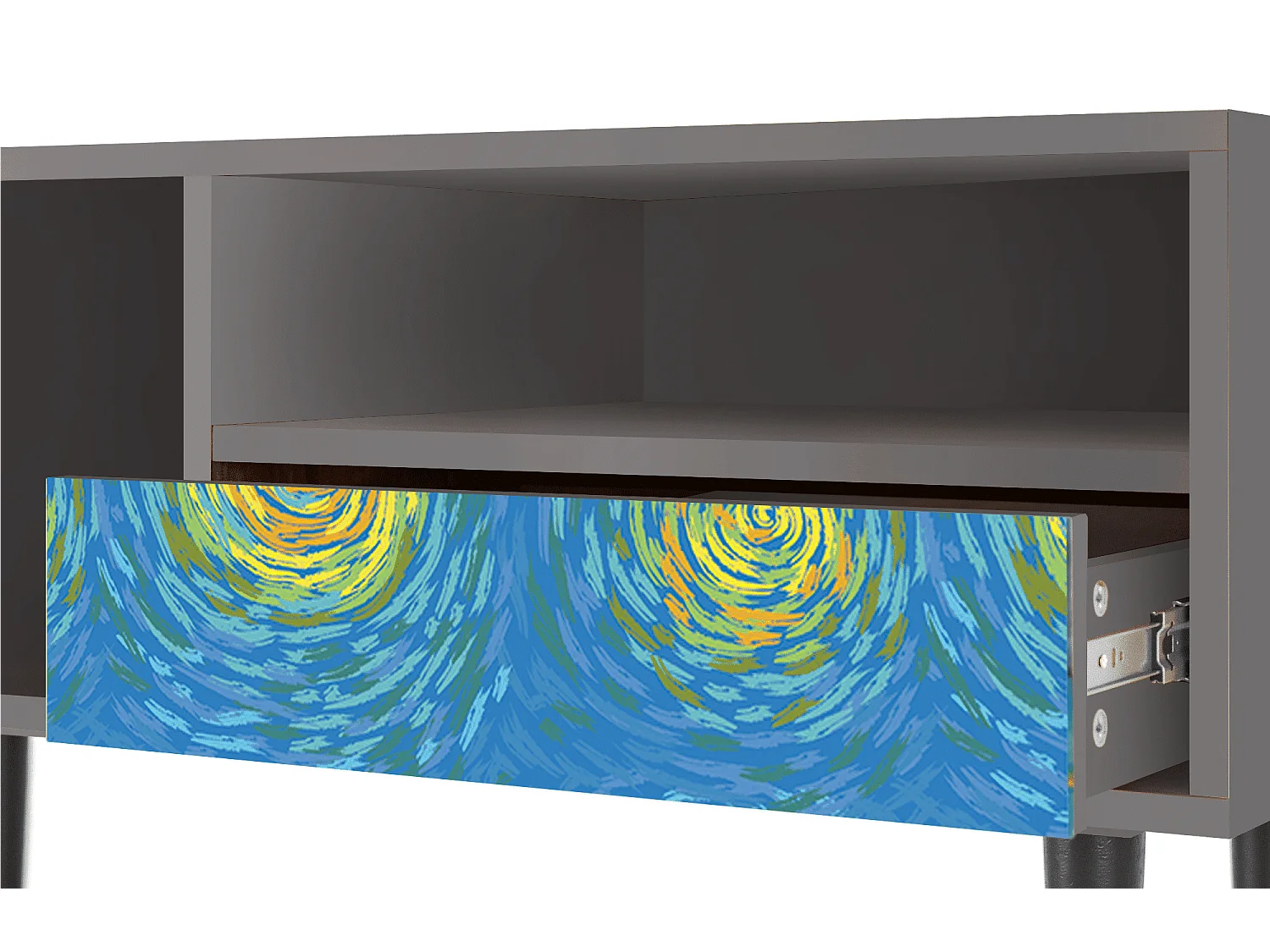 TV-meubel - 115х59х48 cm - T3 - Van Gogh Lights, Grijs