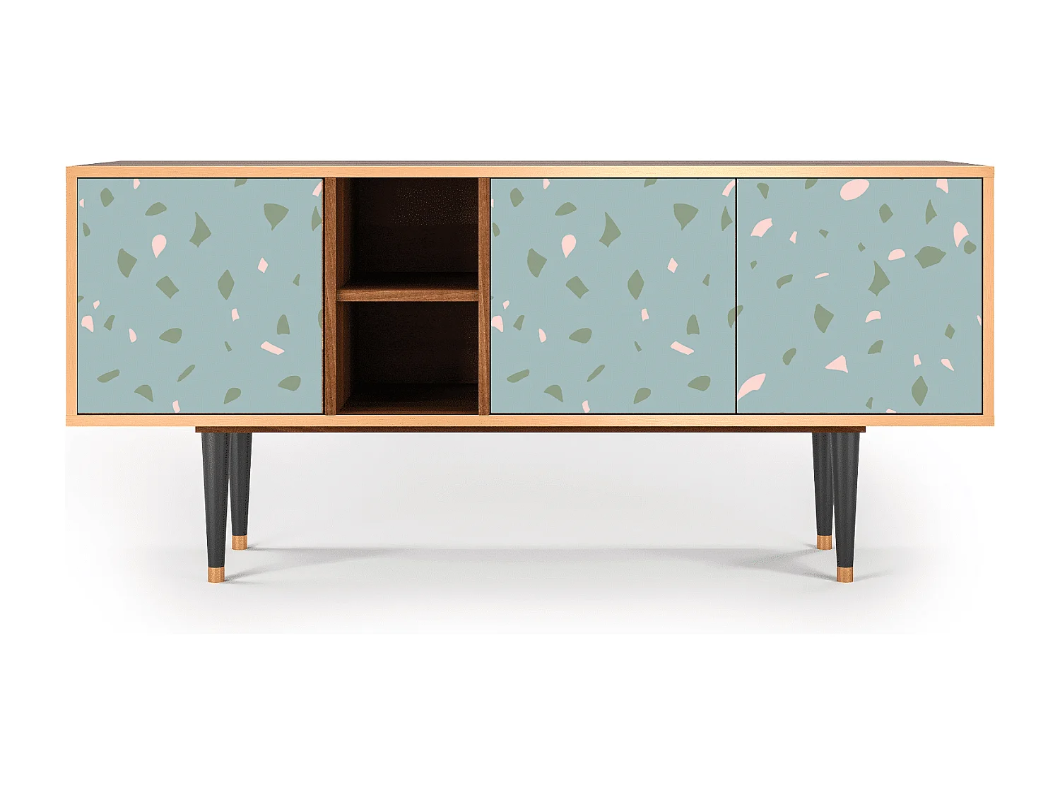 Meuble TV - 150х69х41 cm - T5 - Blue Drops, Noyer