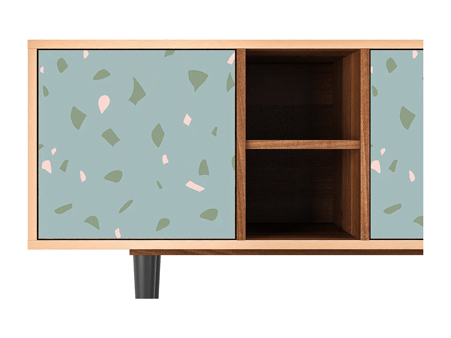 Meuble TV - 150х69х41 cm - T5 - Blue Drops, Noyer