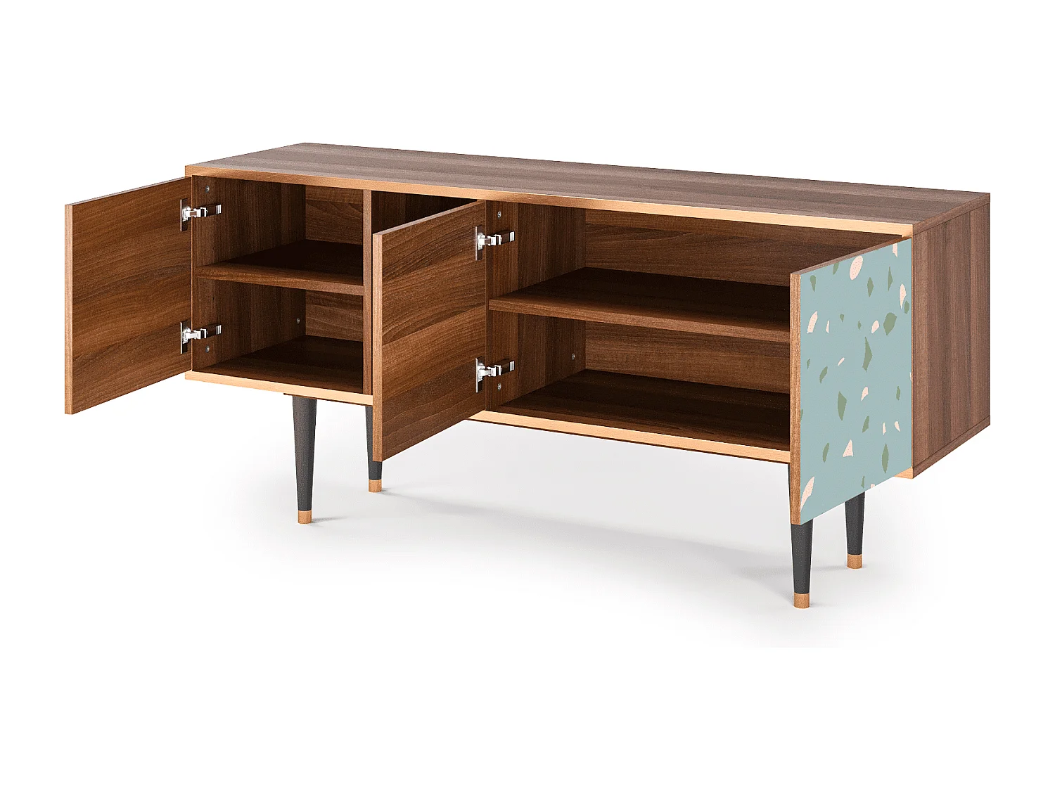 Meuble TV - 150х69х41 cm - T5 - Blue Drops, Noyer