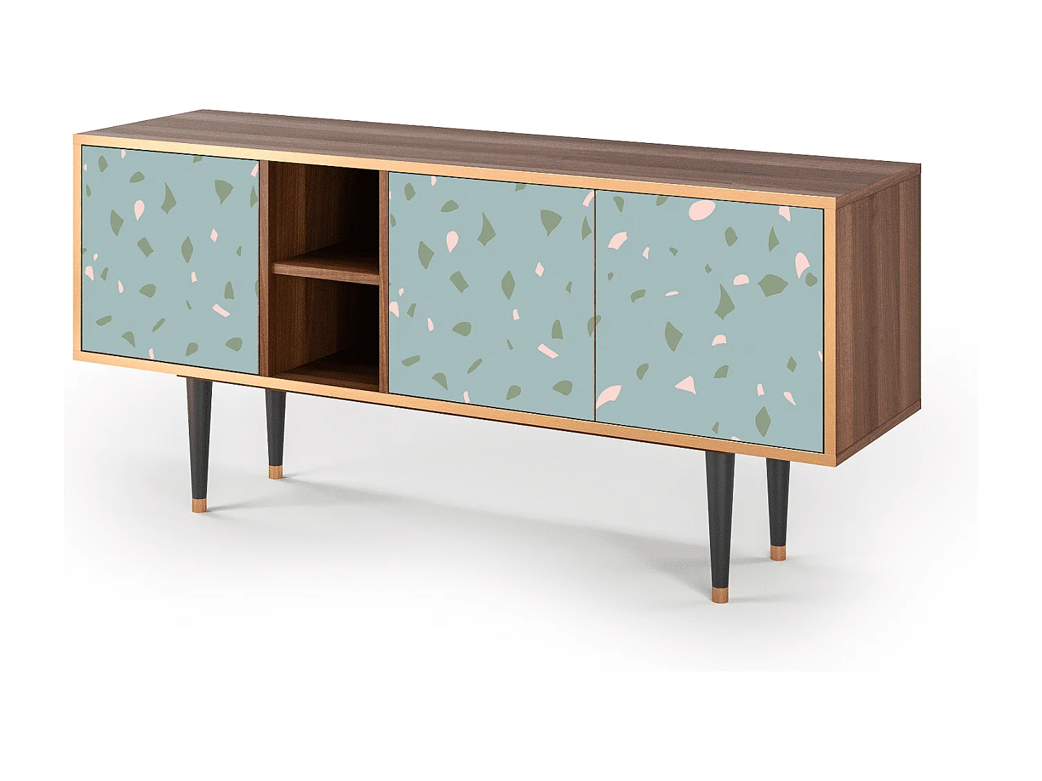 Meuble TV - 150х69х41 cm - T5 - Blue Drops, Noyer