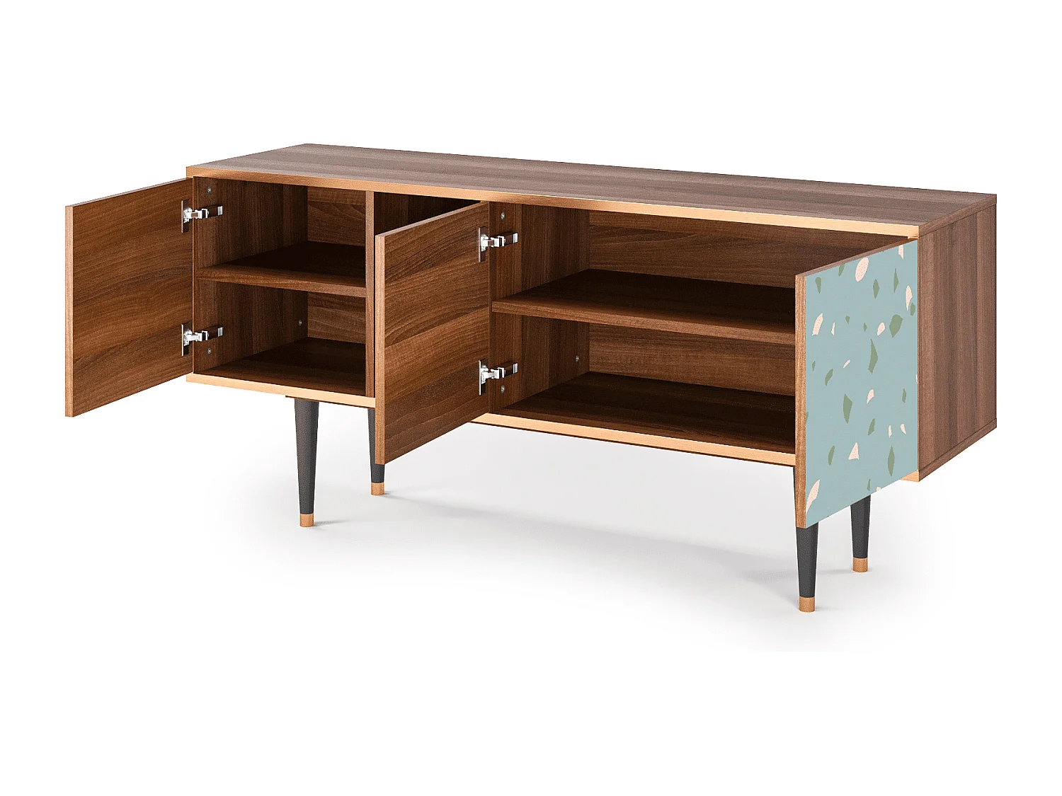 Meuble TV - 150х69х41 cm - T5 - Blue Drops, Noyer