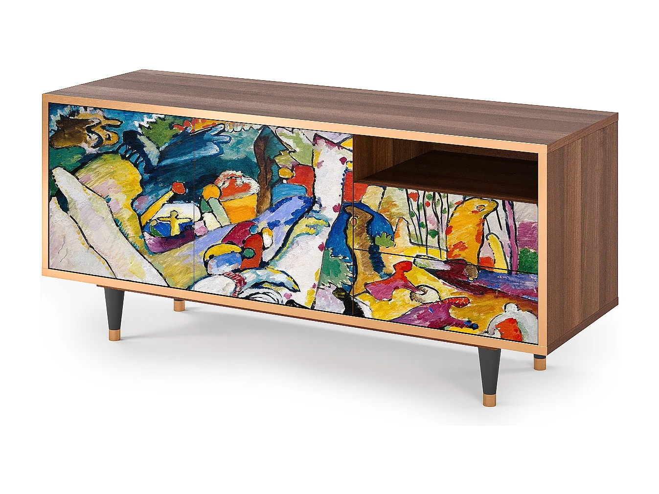 Mueble de TV - 125х56х41 cm - T7 - Improvisation 26  , Nogal