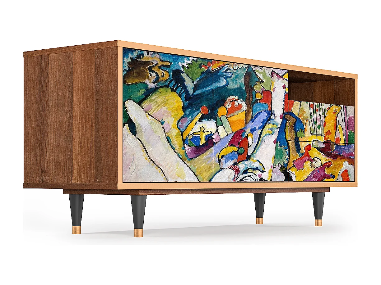 Mueble de TV - 125х56х41 cm - T7 - Improvisation 26  , Nogal