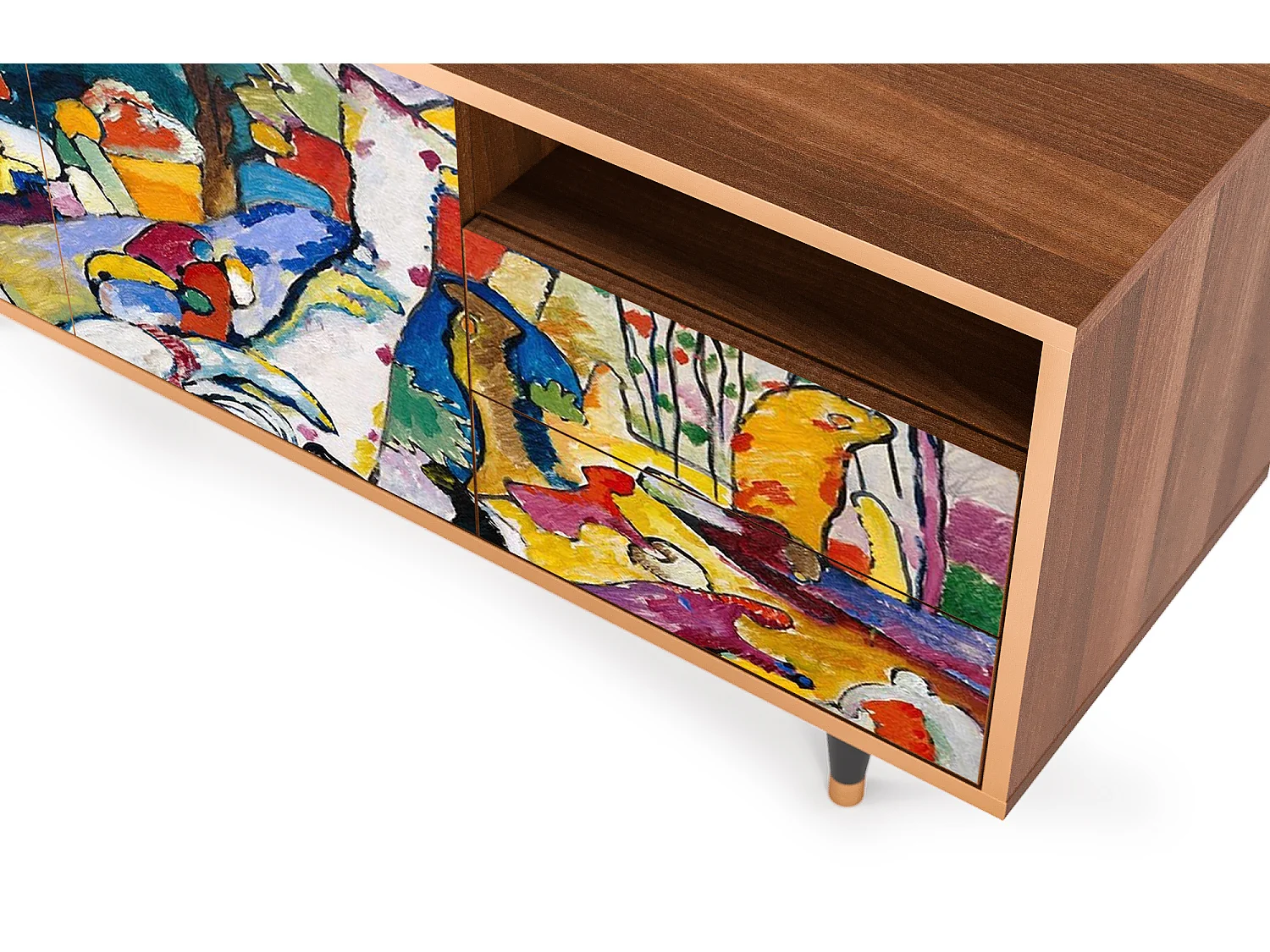Mueble de TV - 125х56х41 cm - T7 - Improvisation 26  , Nogal
