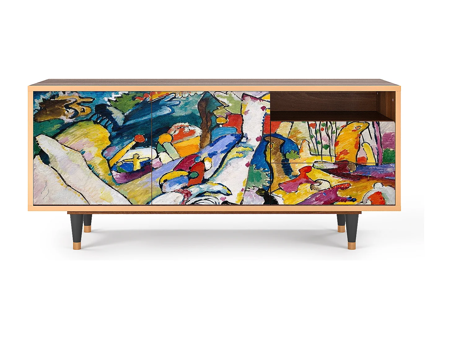 Mueble de TV - 125х56х41 cm - T7 - Improvisation 26  , Nogal
