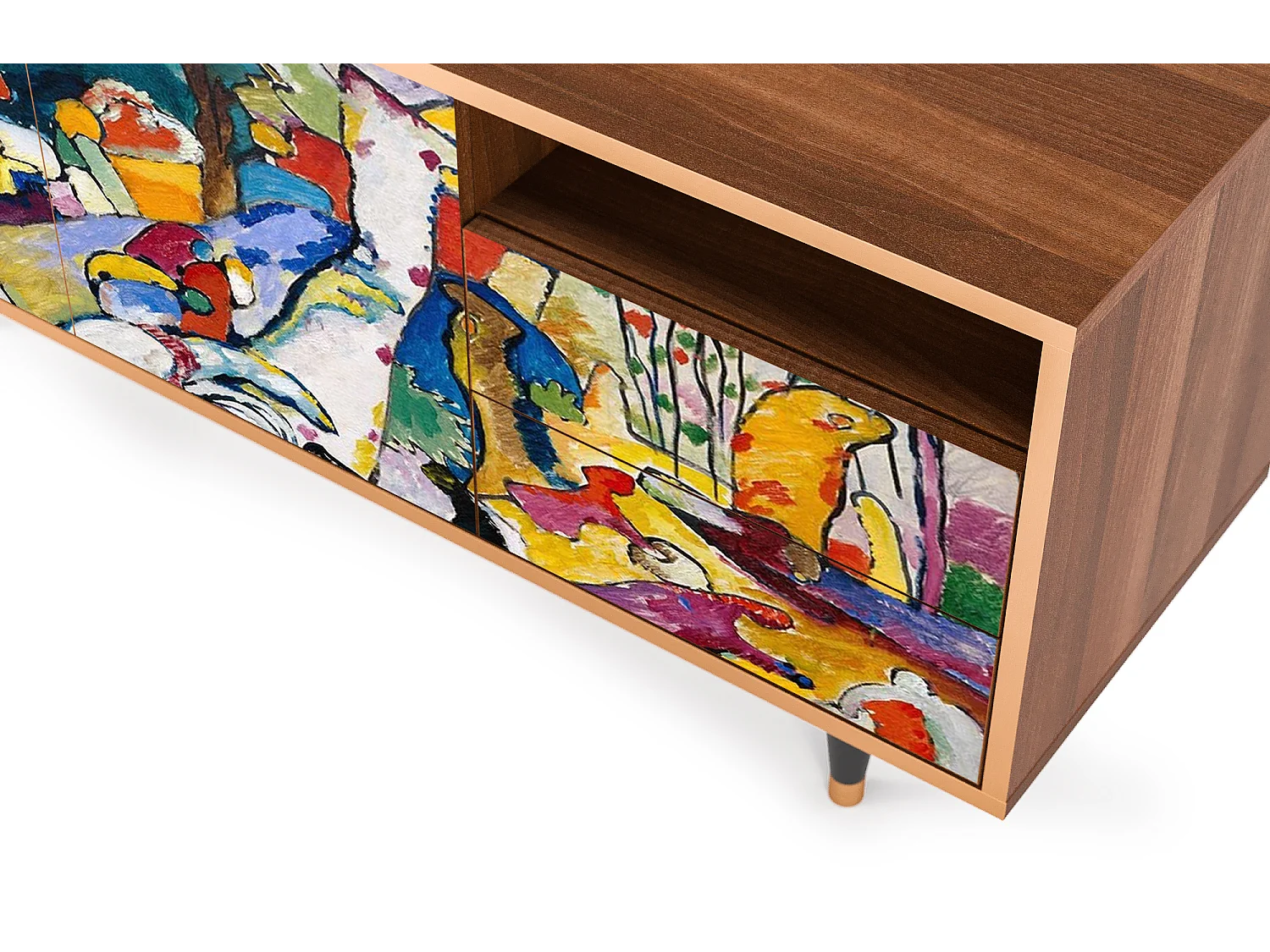 Mueble de TV - 125х56х41 cm - T7 - Improvisation 26  , Nogal