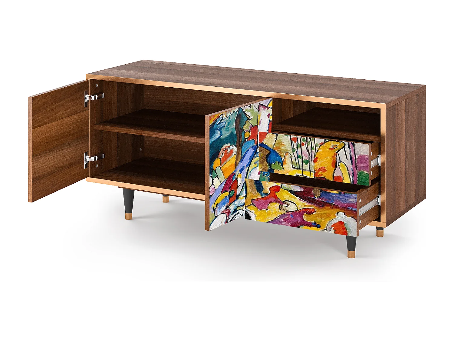 Mueble de TV - 125х56х41 cm - T7 - Improvisation 26  , Nogal