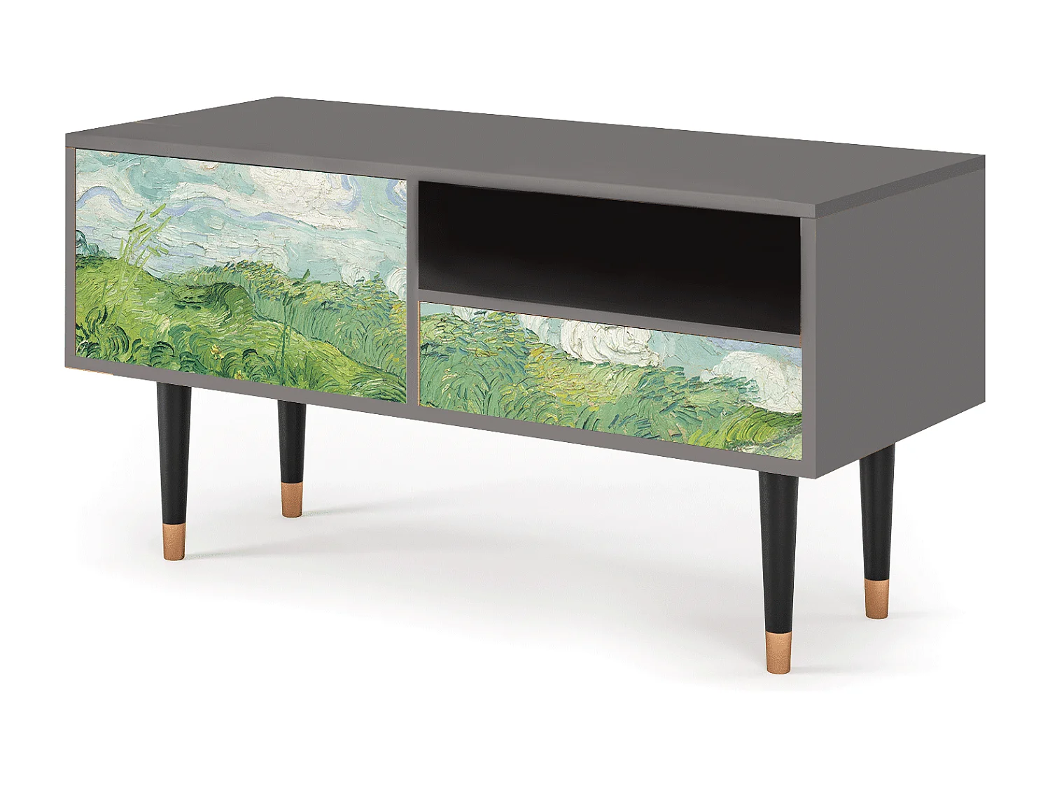 TV-meubel - 115х59х48 cm - T3 - Green Wheat Fields, Grijs