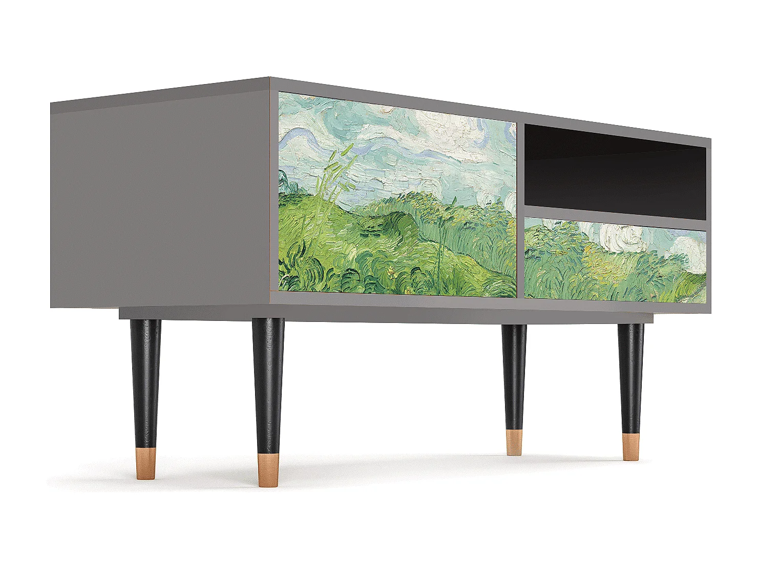 TV-meubel - 115х59х48 cm - T3 - Green Wheat Fields, Grijs